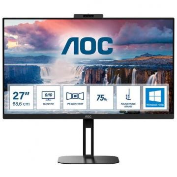 AOC Monitor IPS LED AOC V5 27 Q27V5CW/BK, QHD (2560 x 1440), HDMI, DisplayPort, AMD FreeSync, Pivot, Boxe, Negru