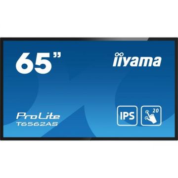 IIYAMA Display Profesional IPS LED iiyama T6562AS-B1, Ultra HD (3840 x 2160), HDMI, DisplayPort, Touchscreen, Boxe, Negru