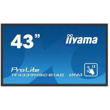 IIYAMA Display Profesional VA LED iiyama ProLite 43 TF4339MSC-B1AG, Full HD (1920 x 1080), VGA, HDMI, DisplayPort, Touchscreen, Boxe, Negru