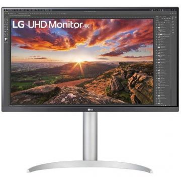 LG Monitor IPS LED LG 27 27UP85NP-W, UHD (3840 x 2160), HDMI, DisplayPort, AMD FreeSync, Nvidia G-Sync, Boxe, Pivot, Alb/Argintiu