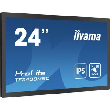 Monitor IPS LED Iiyama 23.8inch TF2438MSC-B1, Full HD (1920 x 1080), HDMI, DisplayPort, Boxe, Touchscreen (Negru)