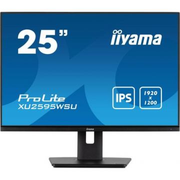 Monitor LED Iiyama, 25 inch, 1920 x 1200, VGA, HDMI, DisplayPort, Pivot, Negru