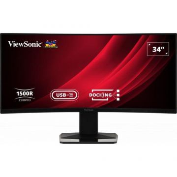 Monitor Gaming VA LED Viewsonic 34inch VG3419C, WQHD (3440 x 1440), HDMI, DisplayPort, Ecran Curbat, Boxe, 120 Hz, 0.4 ms (Negru)
