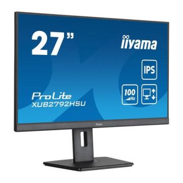 Monitor IPS LED Iiyama ProLite 27inch XUB2792HSU-B6, Full HD (1920 x 1080), HDMI, DisplayPort, Boxe, Pivot, 100 Hz, 0.4 ms (Negru)