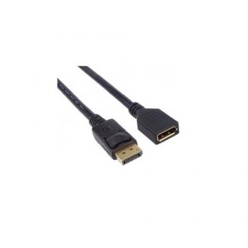 Cablu prelungitor DisplayPort PremiumCord, tata - mama, 4K@30Hz, conectori auriti, 3m, dublu ecranat