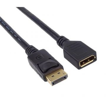 Cablu prelungitor DisplayPort, tata - mama, 4K@30Hz, conectori auriti, 2m, dublu ecranat, PremiumCord