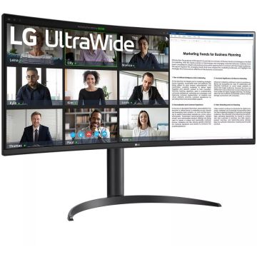 LG Monitor LG Ultrawide Curbat, 34, VA, 3440 x 1440, 5ms, 100hz, FreeSync , USB-C 65W, USB 3.0 x 2, HAS, Negru