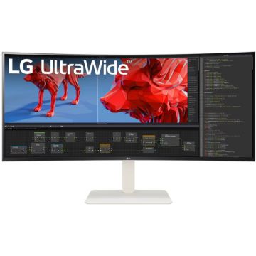 Monitor LED LG UltraWide 38WR85QC-W Curbat 37.5 inch UWQHD+ IPS 1 ms 144 Hz KVM USB-C HDR FreeSync Premium Pro & G-Sync Compatible