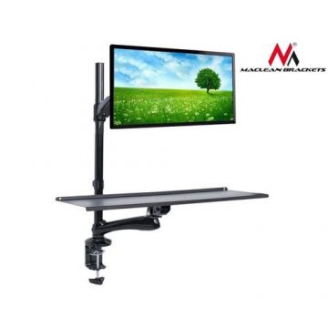 Suport TV si tastatura, de birou, pentru monitor, 13 - 27 inch, Negru