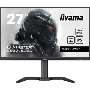 IIYAMA Monitor gaming LED IPS iiyama G-Master GB2745QSU-B1 27 WQHD, HDMI, Display Port, 100Hz, AMD FreeSync™ technology, BLACK HAWK ™, HAS (150mm) + Pivot, Vesa, Negru