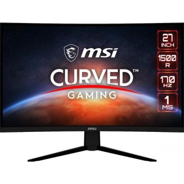 MSI Monitor Gaming VA LED MSI 27 G273CQ, WQHD (2560 x 1440), HDMI, DisplayPort, Ecran curbat, 170 Hz, 1 ms, Negru