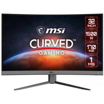 MSI Monitor Gaming VA LED MSI 31.5 G32C4 E2, Full HD (1920 x 1080), HDMI, DisplayPort, Ecran curbat, 170 Hz, 1 ms, Negru