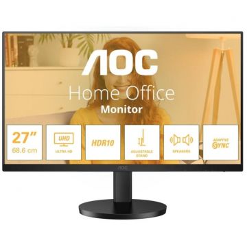 AOC Monitor AOC U27B3AF, 27 inch UHD, HDMI, DisplayPort, Boxe, Negru