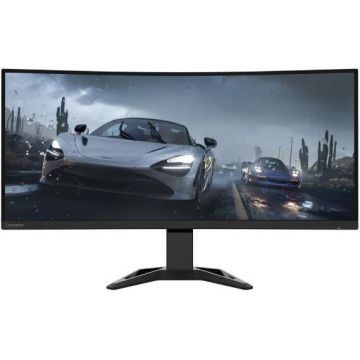 Lenovo Monitor Gaming VA LED Lenovo 34 G34w-30, WQHD (3440 x 1440), HDMI, DisplayPort, AMD FreeSync, Ecran Curbat, Boxe, 170 Hz, 0.5 ms, Negru