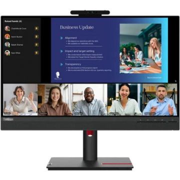 Lenovo Monitor Lenovo ThinkVision, T24v-30, 23.8 inch FHD, HDMI, DisplayPort, Boxe, Negru