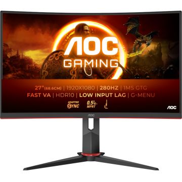 Monitor LED AOC Gaming AGON C27G2Z3 Curbat 27 inch FHD VA 0.5 ms 280 Hz HDR