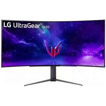 Monitor LED LG Gaming UltraGear 45GR95QE-B Curbat 44.5 inch UWQHD OLED 0.03 ms 240 Hz HDR FreeSync Premium & G-Sync Compatible