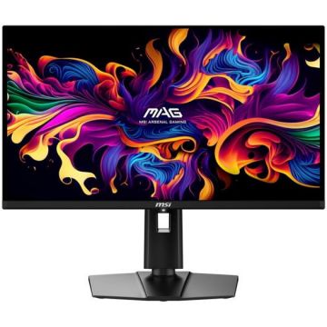 MSI Monitor Gaming QD-OLED MSI 26.5 MAG 271QPX QD-OLED, WQHD (2560x1440), HDMI, DisplayPort, Pivot, 360 Hz, 0.03 ms, Negru