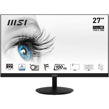 MSI Monitor MSI PRO MP271A, 27 inch FHD, HDMI, DisplayPort, Boxe, 100 Hz, 1 ms, Negru