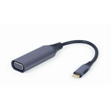 Adaptor Gembird A-USB3C-VGA-01, USB Type-C la VGA (Gri)