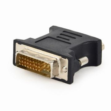 Adaptor Gembrid A-DVI-VGA-BK, DVI-A 24-pin la VGA 15-pin HD (Negru)