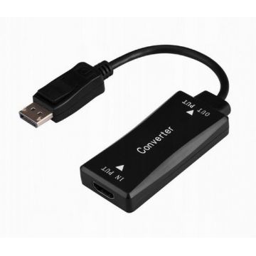 Adaptor HDMI-DisplayPort Gembird A-HDMIF30-DPM-01, Active 4K 30Hz, HDMI 0.15 m (Negru)