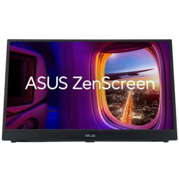 Asus Monitor Portabil IPS LED Asus ZenScreen 15.6 MB166CR, Full HD (1920 x 1080), USB-C, Negru