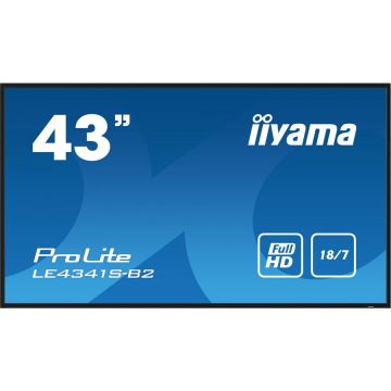 IIYAMA Display Profesional IPS LED Iiyama 42.5 LE4341S-B2, Full HD (1920 x 1080), VGA, HDMI, Boxe, Negru