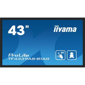 IIYAMA Ecran Profesional IPS LED Iiyama 42.5 TF4339AS-B1AG, UHD (3840 x 2160), HDMI, DisplayPort, Boxe, Touchscreen, Negru