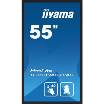 IIYAMA Ecran Profesional IPS LED Iiyama 54.6 TF5539AS-B1AG, UHD (3840 x 2160), HDMI, DisplayPort, Boxe, Negru