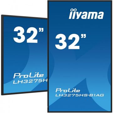 IIYAMA Ecran Profesional IPS LED Iiyama ProLite 31.5 LH3275HS-B1AG, Full HD (1920 x 1080), HDMI, DisplayPort, Boxe, Negru