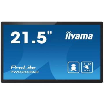 IIYAMA Ecran Profesional VA LED Iiyama 21.5 TW2223AS-B2, Full HD (1920 x 1080), HDMI, Boxe, Touchscreen, Negru