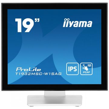 IIYAMA iiyama ProLite T1932MSC-W1SAG monitoare LCD 48,3 cm (19) 1280 x 1024 Pixel Full HD LED Ecran tactil Platou de masă Alb