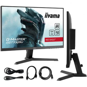 IIYAMA Monitor Gaming Fast IPS LED Iiyama 27 G2770QSU-B6, WQHD (2560 x 1440), HDMI, DisplayPort, Boxe, 180 Hz, 0.2 ms, Negru