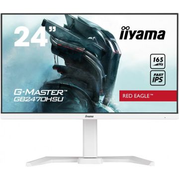 IIYAMA Monitor Gaming Fast IPS LED iiyama G-Master 23.8 GB2470HSU-W5, Full HD(1920 x 1080), HDMI, DisplayPort, Boxe, Pivot, 165 Hz, 0.8 ms, Alb