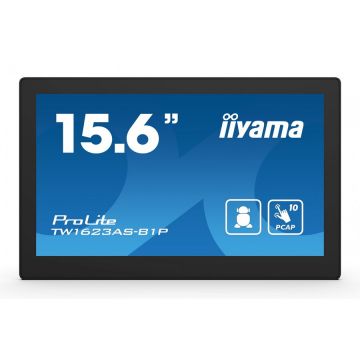 IIYAMA Monitor IPS LED Iiyama 15.6 TW1623AS-B1P, Full HD (1920 x 1080), HDMI, Touchscreen, Boxe, Negru