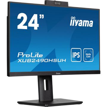 IIYAMA Monitor IPS LED Iiyama 23.8 XUB2490HSUH-B1, Full HD (1920 x 1080), HDMI, DisplayPort, Boxe, Pivot, 100 Hz, 4 ms, Negru