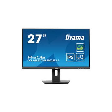 IIYAMA Monitor IPS LED Iiyama 27 XUB2763QSU-B1, QHD (2560 x 1440), HDMI, DisplayPort, Boxe, Pivot, 100 Hz, 2 ms, Negru