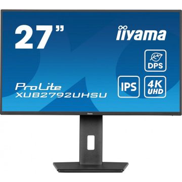 IIYAMA Monitor IPS LED Iiyama 27 XUB2792UHSU-B6, UHD (3840 x 2160), HDMI, DisplayPort, Boxe, Pivot, 4 ms, Negru