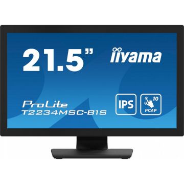 IIYAMA Monitor IPS LED iiyama ProLite 21.5 T2234MSC-B1S, Full HD(1920 x 1080), VGA, HDMI, DisplayPort, Boxe, Touchscreen, Negru