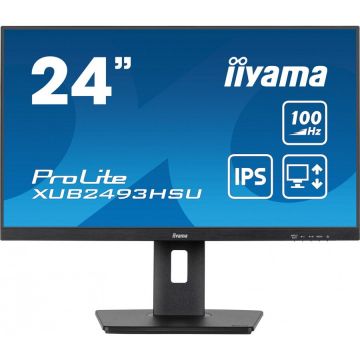 IIYAMA Monitor IPS LED iiyama ProLite 23.8 XUB2493HSU-B6, Full HD (1920 x 1080), HDMI, DisplayPort, Boxe, Pivot, Negru