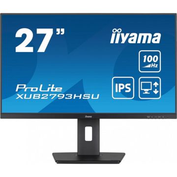 IIYAMA Monitor IPS LED iiyama ProLite 27 XUB2793HSU-B6, Full HD (1920 x 1080), HDMI, DisplayPort, Boxe, Pivot, Negru