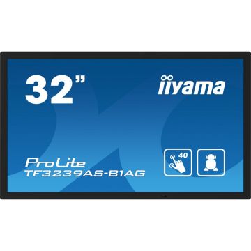 IIYAMA Monitor Smart / Ecran inteligent LED Iiyama 32 TF3239AS-B1AG, Android, Ultra HD (3840 x 2160), HDMI, DisplayPort, Boxe, Negru