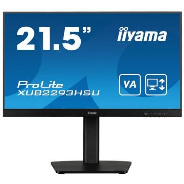 IIYAMA Monitor VA LED Iiyama 21.5 XUB2293HSU-B7, FulL HD (1920 x 1080), HDMI, DisplayPort, Boxe, 100 Hz, 1 ms, Negru