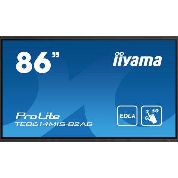 IIYAMA Panou informare digital de perete iiyama PROLITE TE8614MIS-B2AG 2,18 m (86) LCD Wi-Fi 435 cd/m² 4K Ultra HD Negru Ecran tactil Procesor încorporat Android 24/7