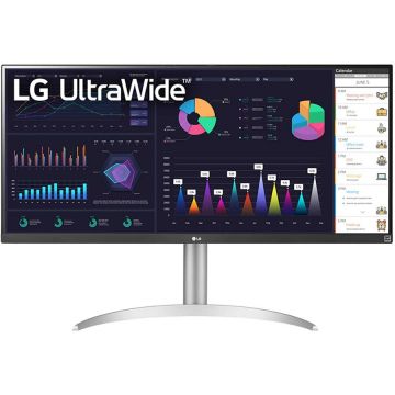 LG Monitor IPS LED LG 34WQ650-W, 2560 x 1080, HDMI, DisplayPort, Boxe, Alb/Argintiu