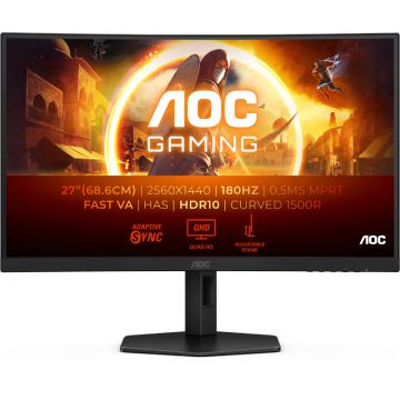 Monitor LED AOC Gaming CQ27G4X Curbat 27 inch QHD VA 0.5 ms 180 Hz HDR