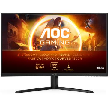 Monitor LED AOC Gaming CQ32G4VE Curbat 31.5 inch QHD VA 0.5 ms 180 Hz HDR