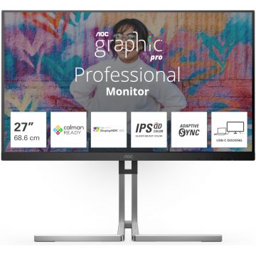 Monitor LED AOC Q27U3CV 27 inch QHD IPS 4 ms 75 Hz USB-C HDR