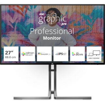 Monitor LED AOC U27U3CV 27 inch UHD IPS 4 ms 60 Hz USB-C HDR